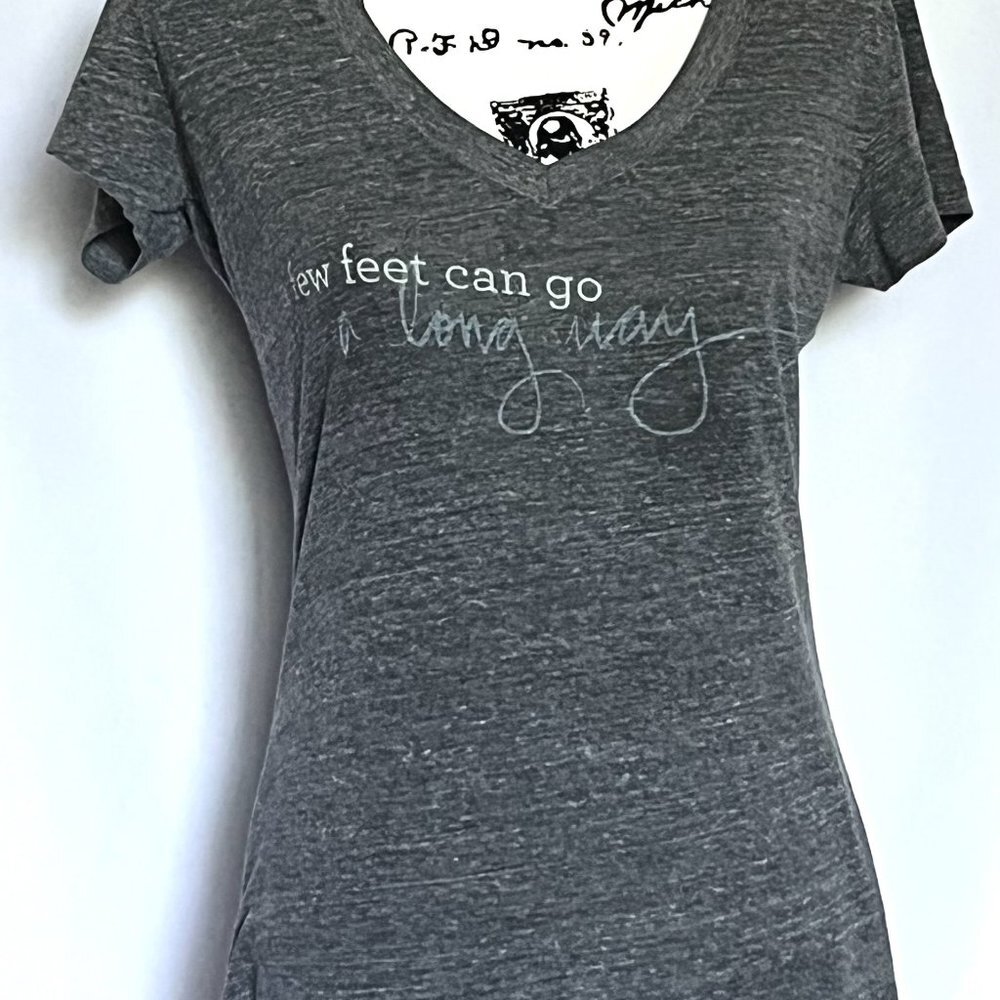 Toms Brand V Neck Heather Gray Womens Running Shirt Size Medium‎